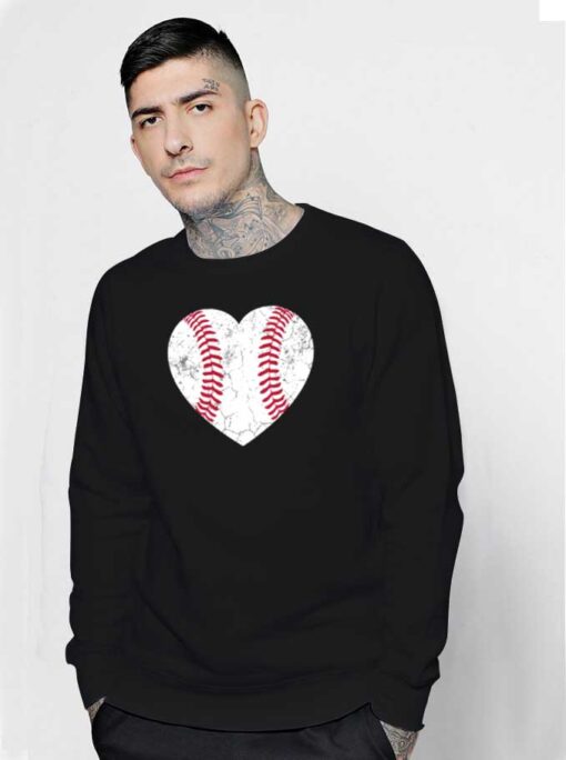 Baseball Heart Shaped Ball Sweatshirt