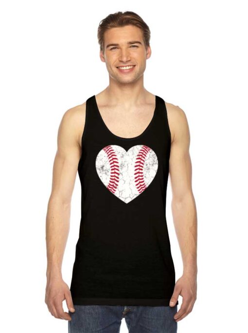 Baseball Heart Shaped Ball Tank Top