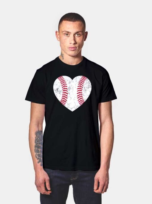 Baseball Heart Shaped Ball T Shirt