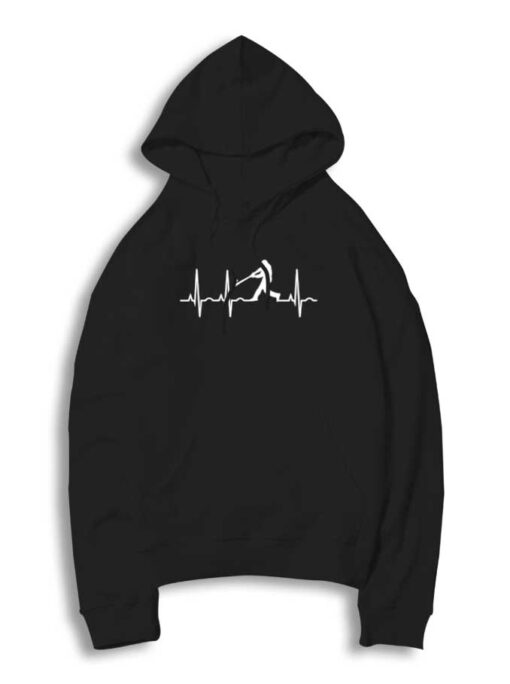 Baseball Player Heartbeat Line Hoodie