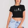 Baseball Player Heartbeat Line Crop Top Shirt