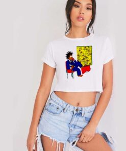 Basquiat Simpson Cartoon Painting Crop Top Shirt