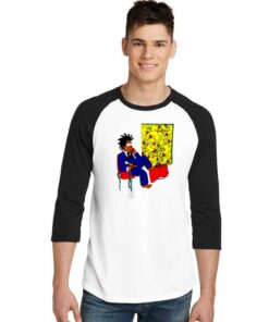 Basquiat Simpson Cartoon Painting Raglan Tee