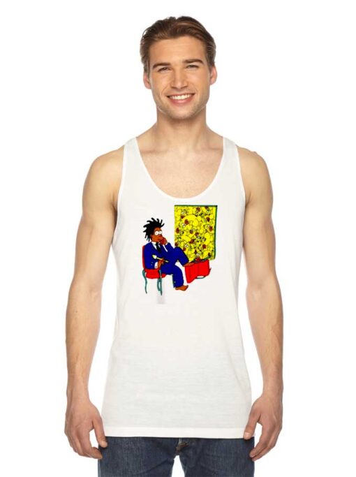 Basquiat Simpson Cartoon Painting Tank Top