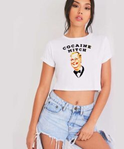 Cocaine Mitch Photo Cartoon Crop Top Shirt