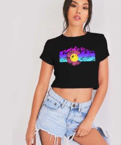 Colorado Flag Colorful Rocky Crop Top Shirt