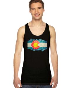 Colorado Flag and Mountains Tank Top