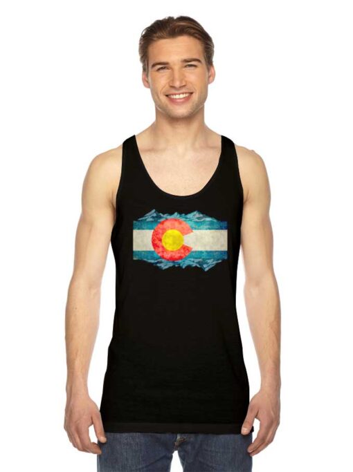 Colorado Flag and Mountains Tank Top