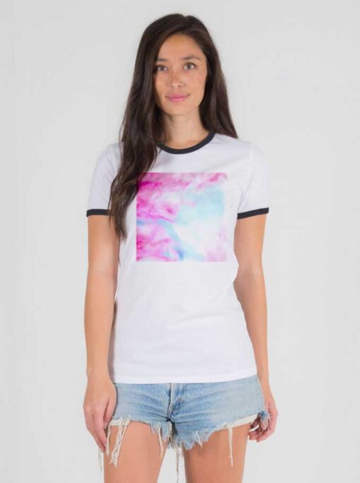 Cotton Candy Clouds Picture Ringer Tee