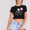 Cotton Candy Skeleton Festival Crop Top Shirt