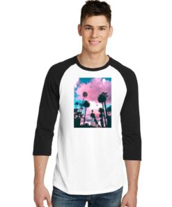 Cotton Candy Sunset Cloud Raglan Tee