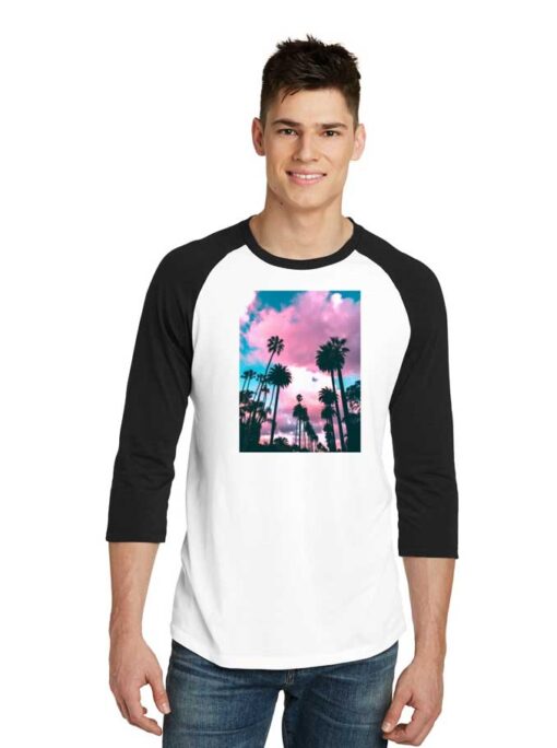 Cotton Candy Sunset Cloud Raglan Tee