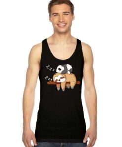 Cute Panda Sleeping on Sloth Animal Tank Top