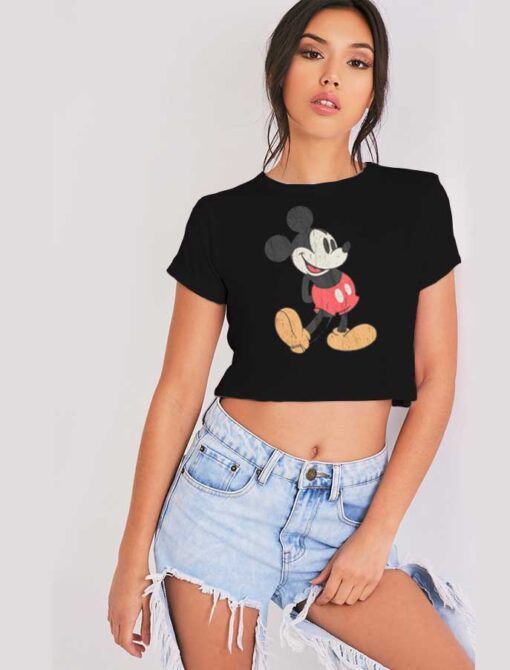 Disney Classic Mickey Mouse Vintage Crop Top Shirt