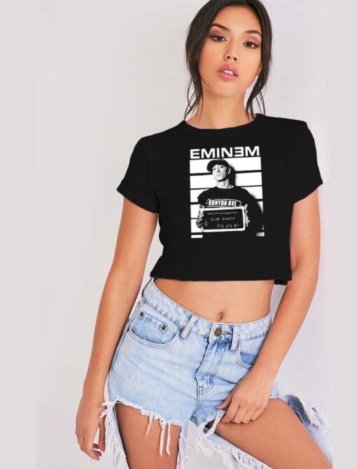 Eminem Mug Shot Slim Shady Crop Top Shirt