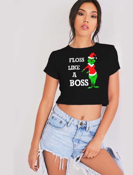 Floss Like A Boss Grinch Dance Crop Top Shirt