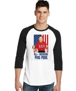 Forest Gump All American Ping Pong Flag Raglan Tee