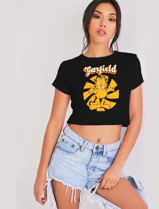 Garfield Retro Garf Cat Cartoon Crop Top Shirt