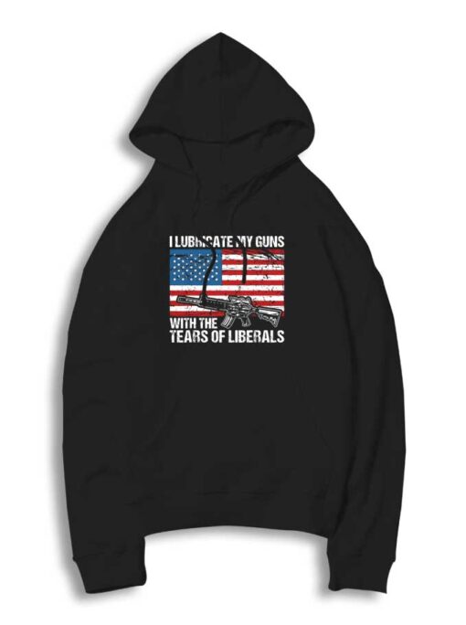 I Lubricate My Guns America Flag Hoodie