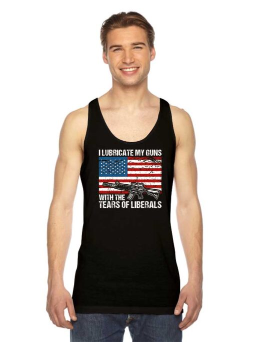 I Lubricate My Guns America Flag Tank Top