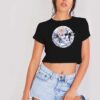 Japanese Flower Paint Art Classic Crop Top Shirt