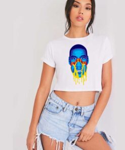 Jay-Z Grungy Melting Face Slime Crop Top Shirt