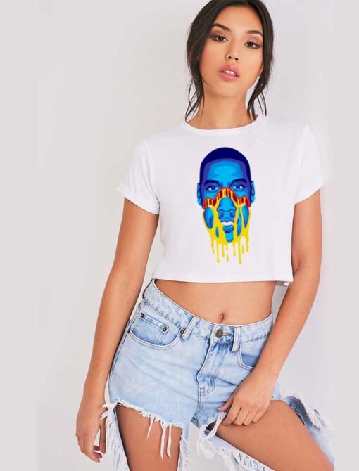 Jay-Z Grungy Melting Face Slime Crop Top Shirt