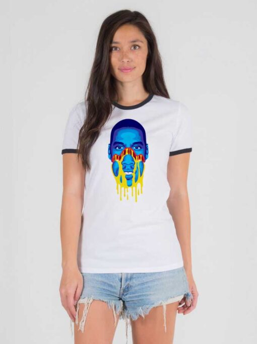 Jay-Z Grungy Melting Face Slime Ringer Tee