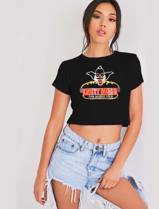 Krusty Burger Over Dozen Sold LED Crop Top Shirt