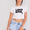 Loded Diper Rock Band Logo Crop Top Shirt