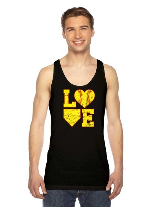 Love Softball Baseball Quote Tank Top