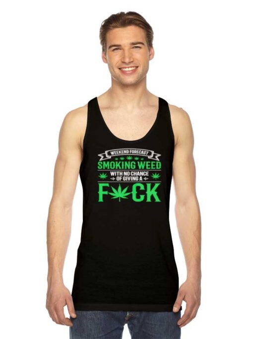 Marijuana Smoking Weed Weekend Logo Tank Top