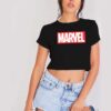 Marvel Classic Distressed Hero Logo Crop Top Shirt