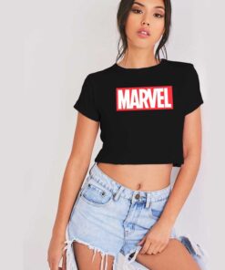 Marvel Classic Distressed Hero Logo Crop Top Shirt