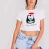 Merry Christmas Penguin Gift Box Crop Top Shirt