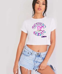 Milklim Cotton Candy Sweet Logo Crop Top Shirt