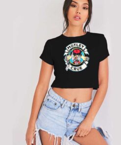 Motley Crue Cartoon Rocker Vintage Crop Top Shirt