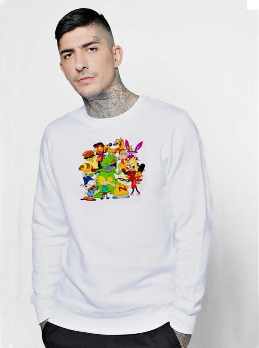 Nickelodeon Cartoon Mash Up Characters Sweatshirt