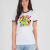 Nickelodeon Cartoon Mash Up Characters Ringer Tee