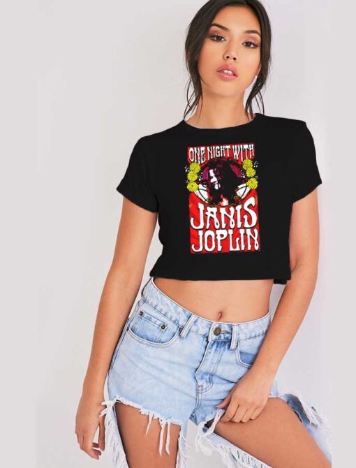 One Night With Janis Joplin Poster Crop Top Shirt