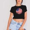 Ping Pong Ball American Flag Crop Top Shirt