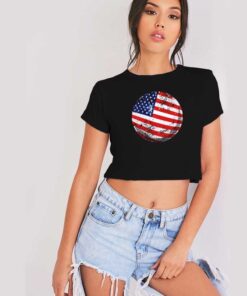 Ping Pong Ball American Flag Crop Top Shirt