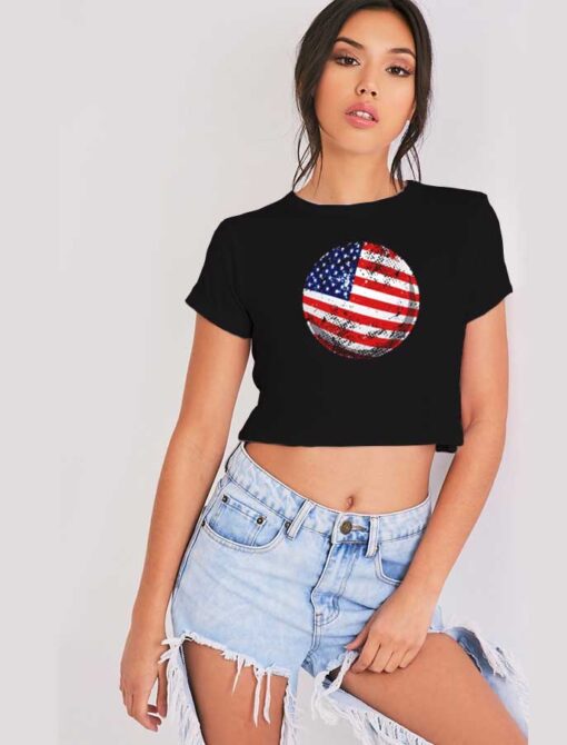 Ping Pong Ball American Flag Crop Top Shirt