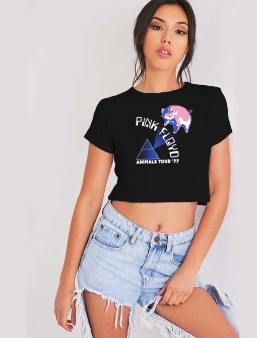 Pink Floyd Animals Tour 77 Pig Crop Top Shirt