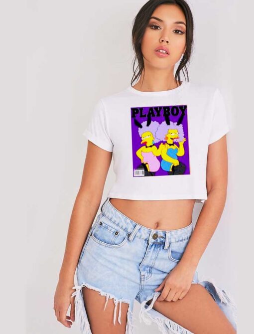 Playboy The Simpsons Bunny Girl Crop Top Shirt