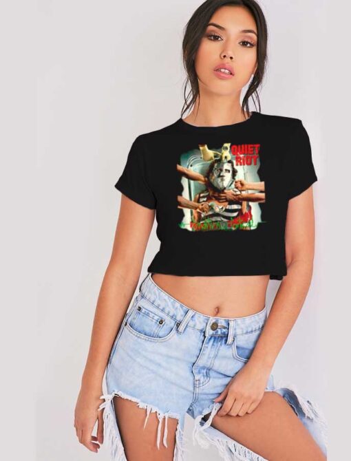 Quiet Riot Band Cover Art Crop Top Shirt