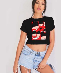 Red Lips Group Space Crop Top Shirt