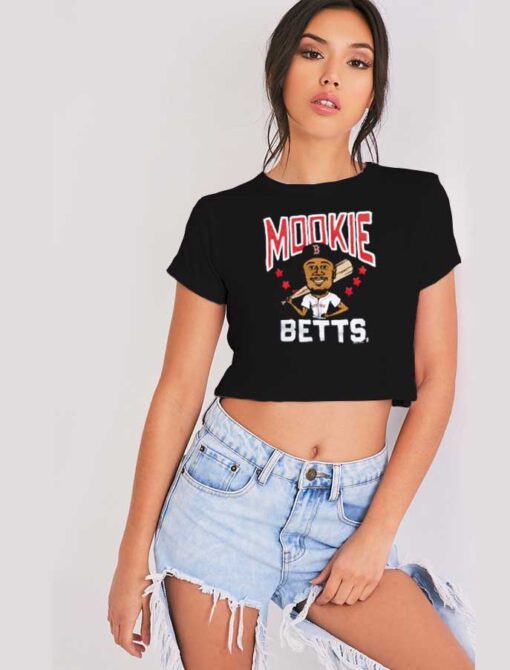 Red Sox Mookie Betts Baseball Crop Top Shirt