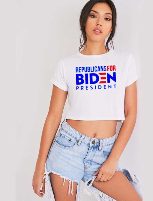 Republicans For Biden President America Crop Top Shirt