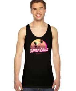 Retro Santa Cruz California Beach Sunset View Tank Top